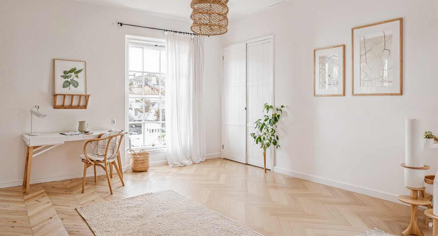 Visualisation of scandinavian bedroom SY0202