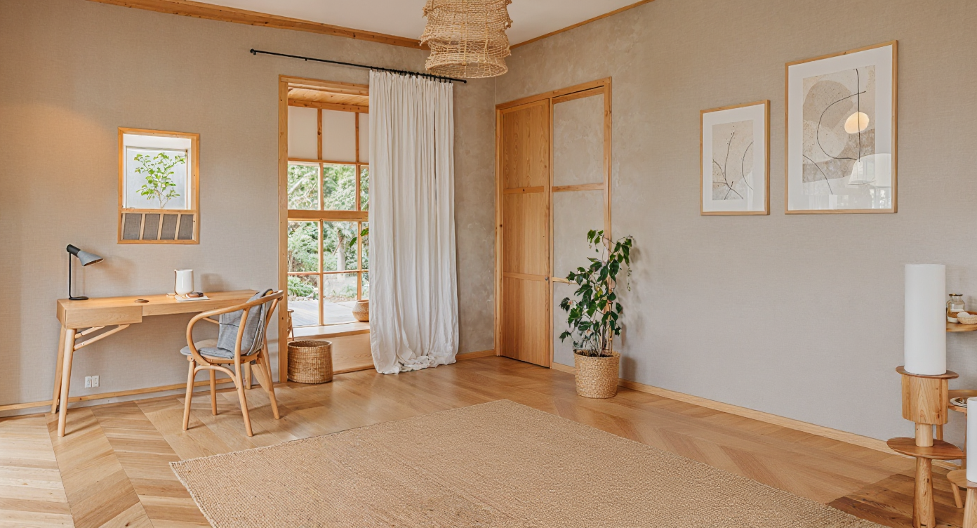 Visualisation of minimalist bedroom SY0206