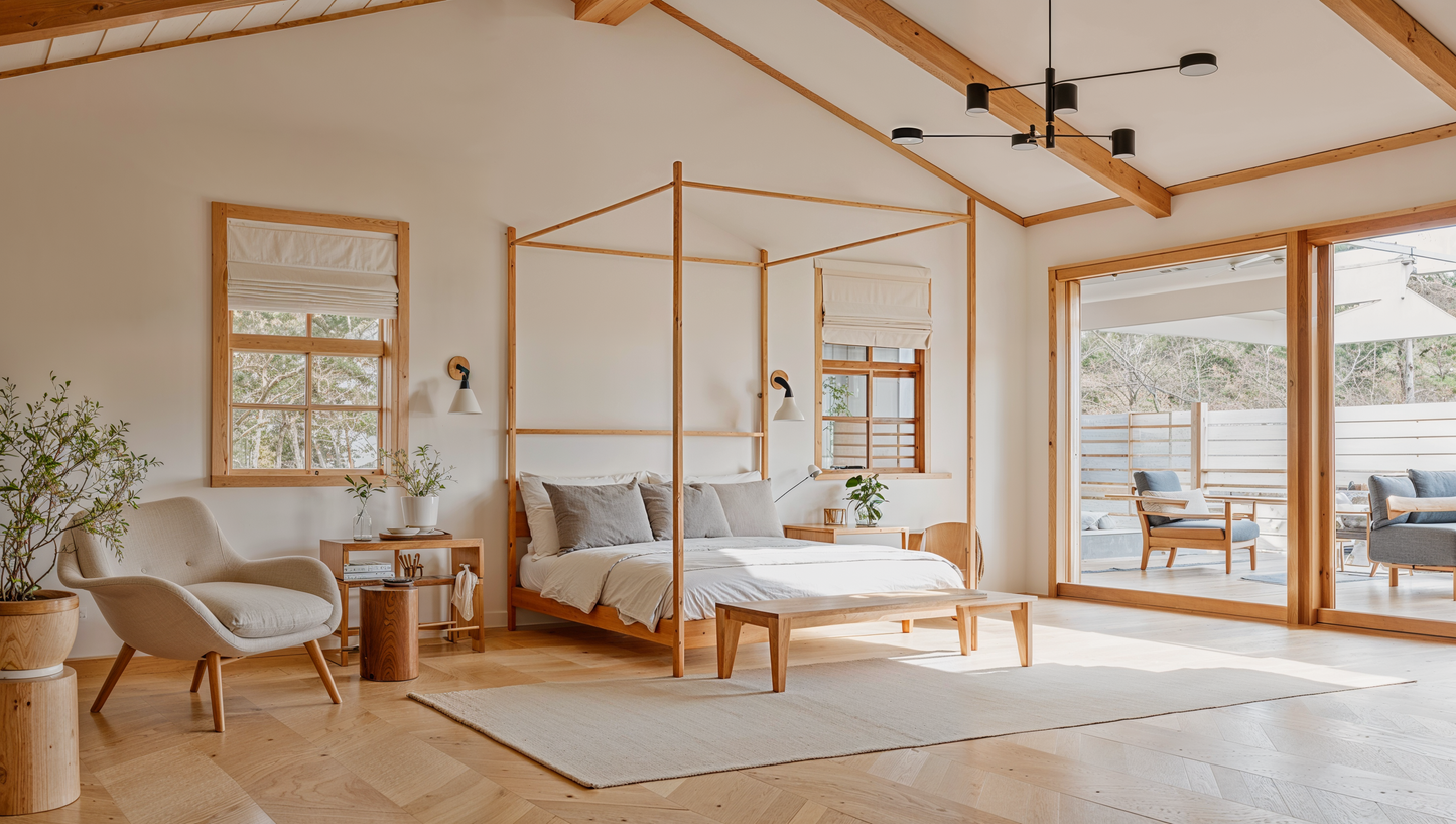 Visualisation of minimalist bedroom SY0306