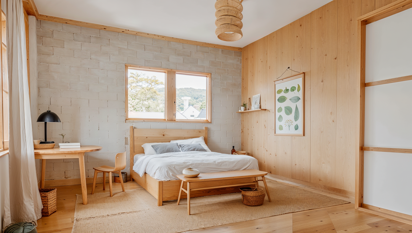 Visualisation of minimalist bedroom SY0906