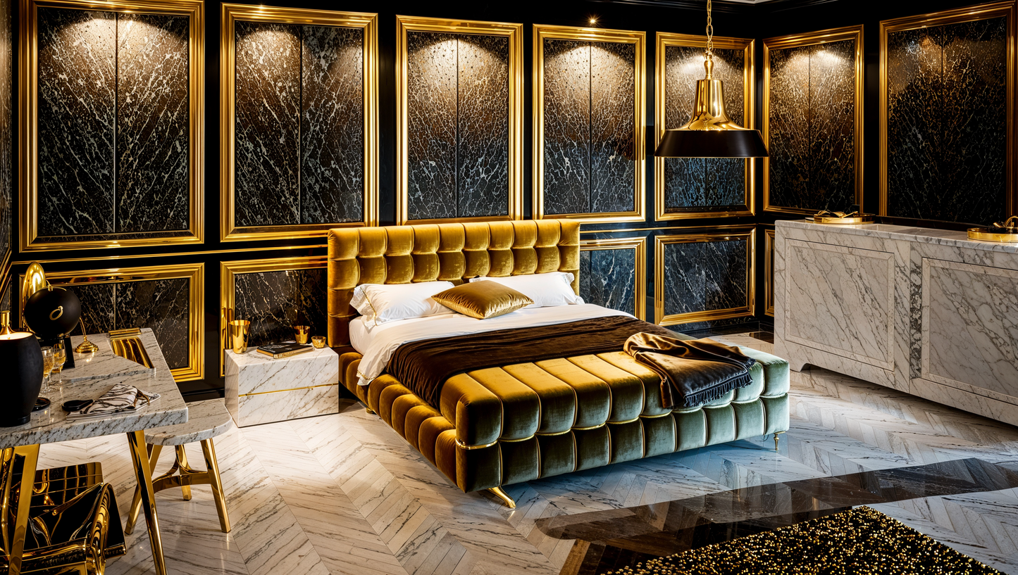 Visualisation of glamour bedroom SY1707